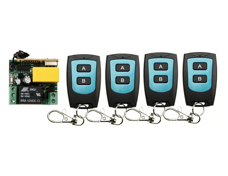 Learning code AC 220V 1CH 10A Wireless Remote Control Switch System Applicance Garage Door 1 Receiver +4 remote control new |