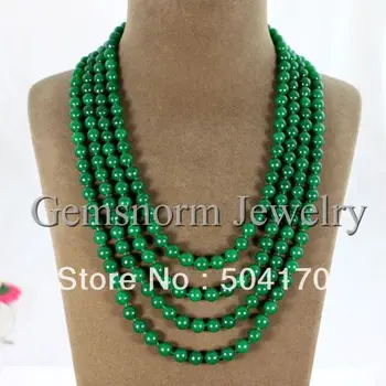 

Wholesale 8MM Multistrands Green Stone Necklaces 2pcs/lot Free Shipping GS106