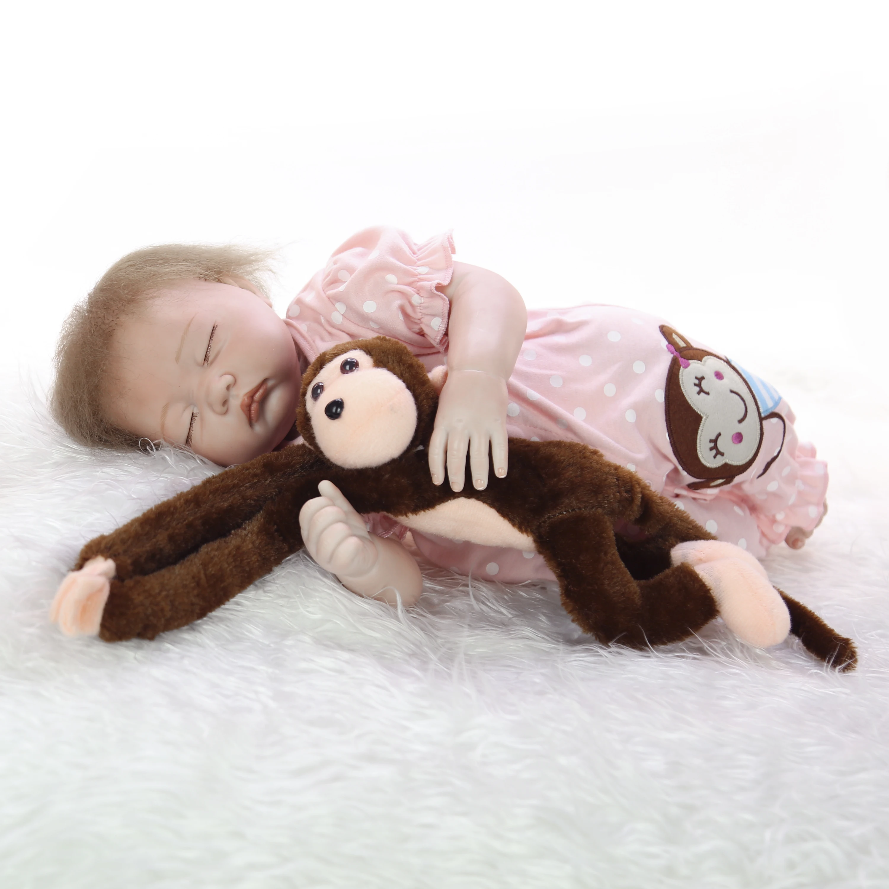 Милая 22 дюймовая Кукла Reborn Baby мягкая виниловая хлопковая Мягкая кукла ручной