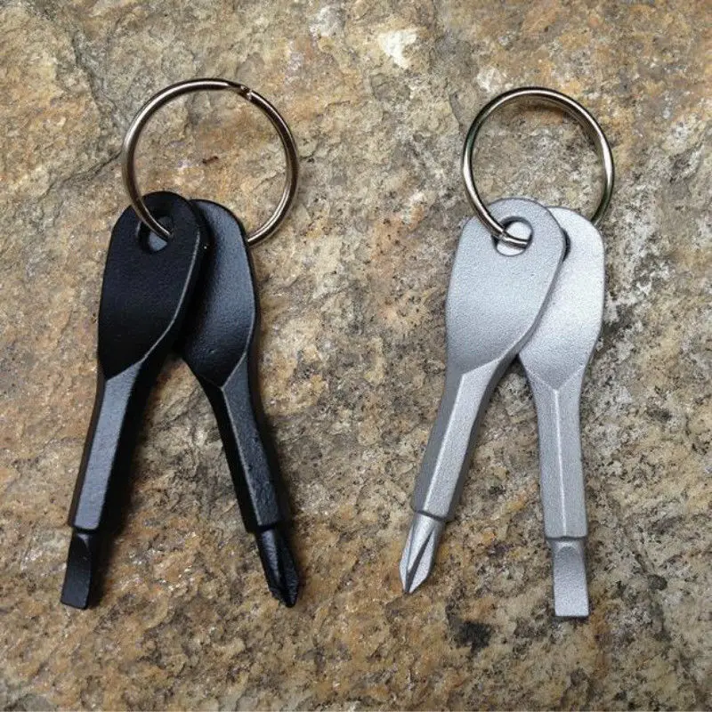 SET OF 2 Screwdriver Key chains Screwdriver Shaped Keys Slotted /& Phillips
