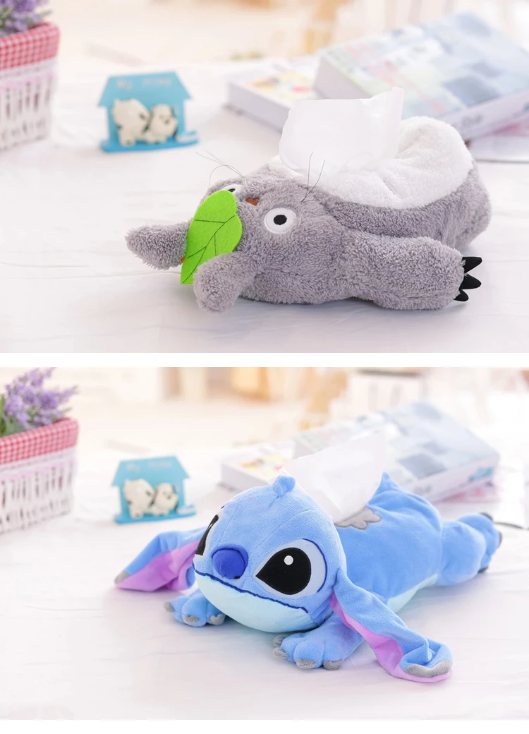 Милая мультяшная плюшевая игрушка totoro stitch Michey Marie cat Дональд Дак Дамбо коробка для салфеток бумажные Чехлы для полотенец подарок 1 шт