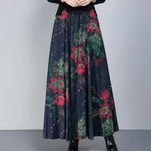 S-4XL Горячая Весенняя женская новая модная льняная юбка с высокой талией с принтом