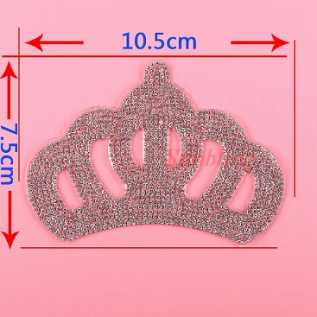 DIY патчи цвета фуксии Бусины Корона дизайн Утюг на футболке ручной работы термостразы DMC класса корона патч - Цвет: Style 2