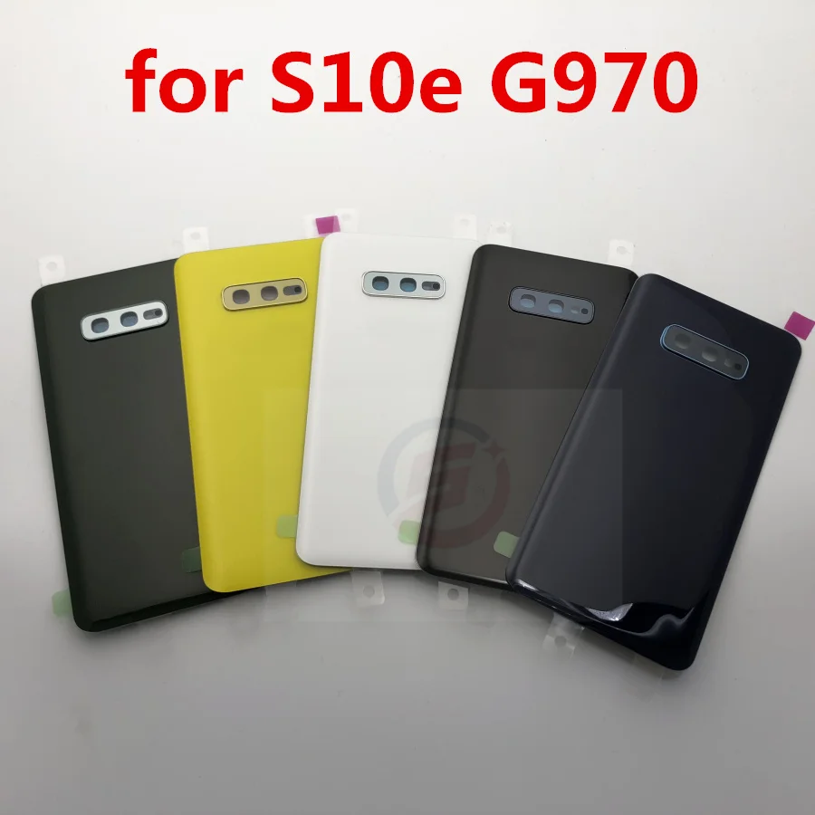 

For Samsung Galaxy S10e G970 G970F SM-G970F Battery Back Cover Door Housing Replacement Repair Parts + Camera Glass Lens Frame