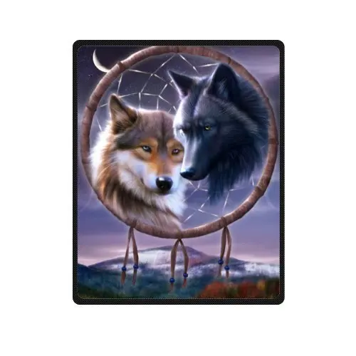 Cool Dreamcatcher Wolf Blanket 40" x 50" (Small) Creative Blanket