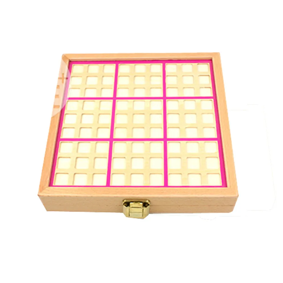 Детские шахматы Sudoku из бука с выдвижным ящиком 22 5*22 5*5 см 81 шт./компл. настольная