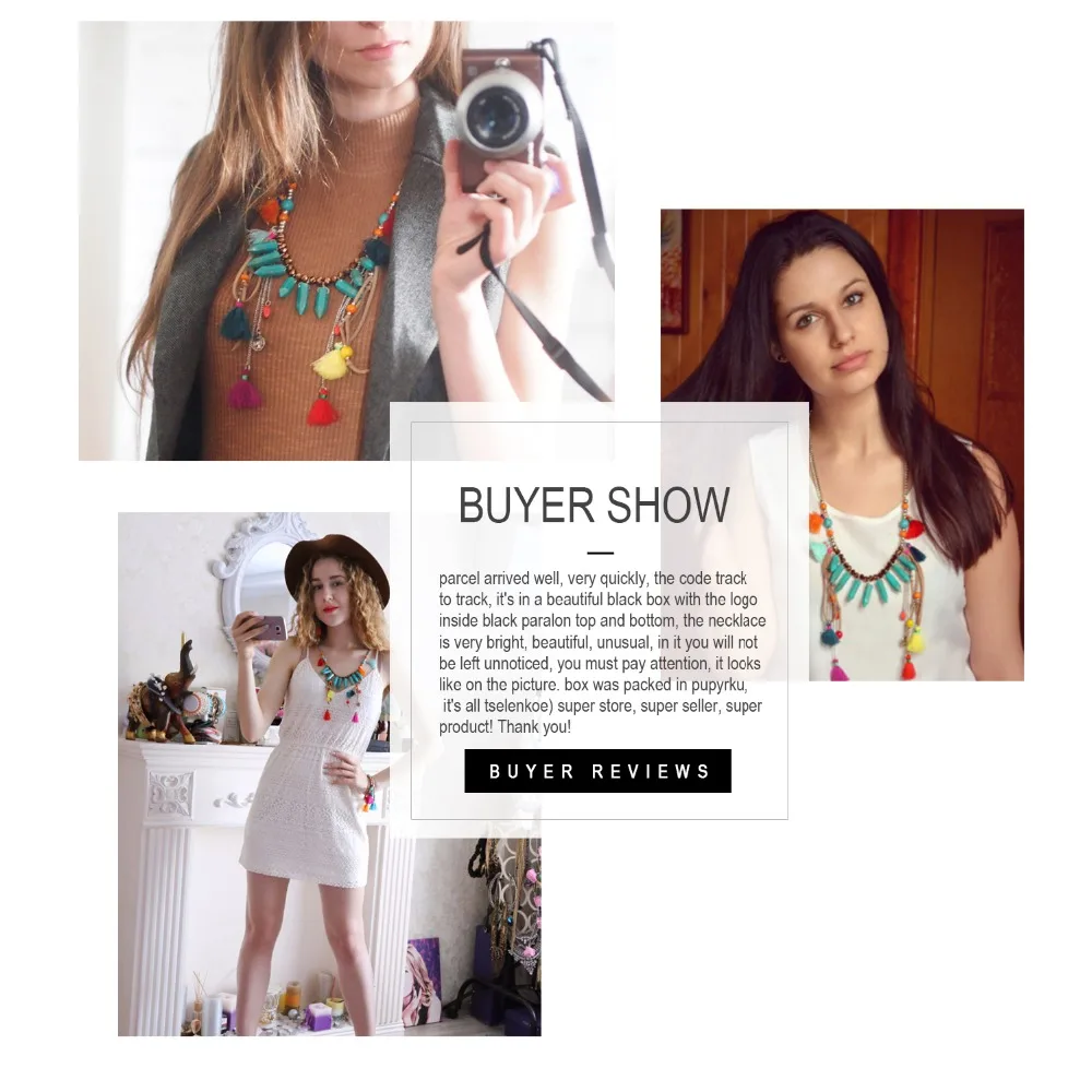 eManco Hot Now Bohemia Colorful Tassel Geometric Chain Necklace & Pendant Women Crystal Imitation Stone Resin Rope Jewelry