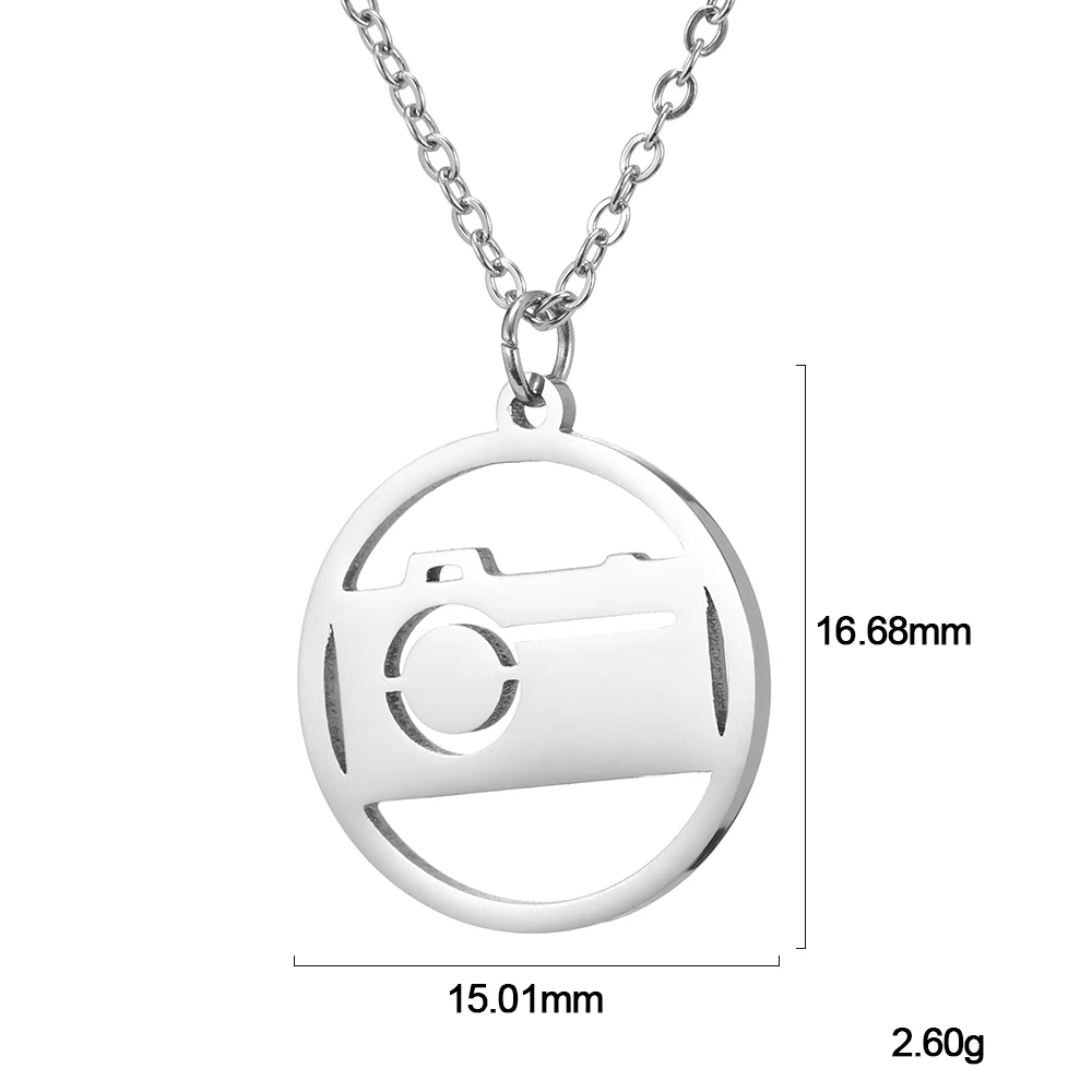 silver 1 My shape модная круглая камера из нержавеющей стали кулон «робот» Золотое серебряное ожерелье Женская летняя цепочка - Окраска металла: silver 1