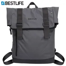 BESTLIFE Fashion Cool Flip Backpack Soft PU Leather Male Urban Travel Bags Men Vintage School Casual