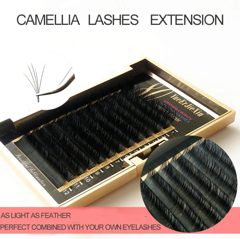 0.07 Thickness Camellia Lashes Handmade Natural False Eyelashes Individual Eyelash Extension Makeup Black Applicator | Красота и