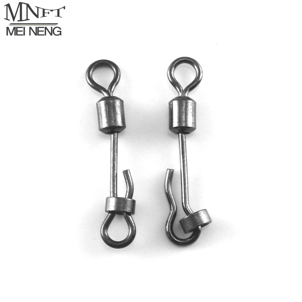 

MNFT 6Pcs Quick Lock Change Swivel Interlock Snap Carp Fishing Steel Detachable Connector Black Nickel size 30mm Terminal Tackle