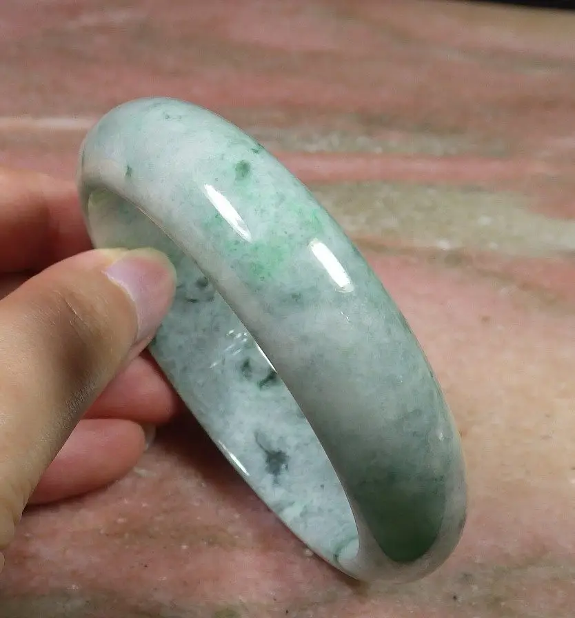 

Certified Green 100% Natural A stone stoneite Bangle Bracelet 59mm 422225