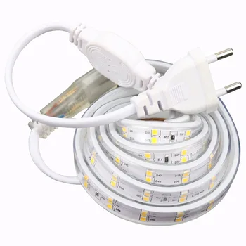 

Double rows SMD 2835 AC 220V LED Strip 120 leds/m silicone tube IP67 Waterproof flexible LED light strip ribbon rope light IL