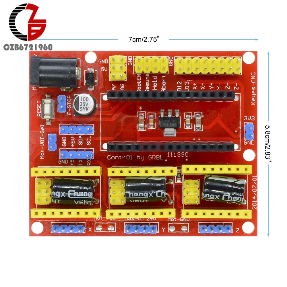 Igc IIC CNC Щит V4 гравировальный станок 3 оси шагового двигателя Плата расширения 3 канала для Arduino GRBL