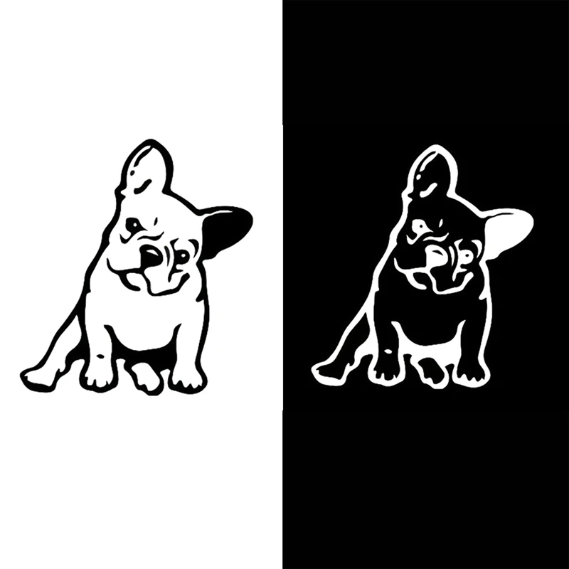 

11.5*12.7CM Dog Vinyl Decal Car Stickers Window Decoration Lovely Cartoon Animal Car Sticker Black/White