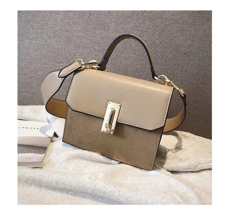

Small bag female 2019 new Korean version of the collision color shoulder small square bag broadband wild portable Messenger bag