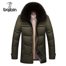 Пуховик, утолщенная теплая зимняя мужская куртка с меховым воротником, деловые повседневные пальто, Зимняя Мужская парка, верхняя одежда