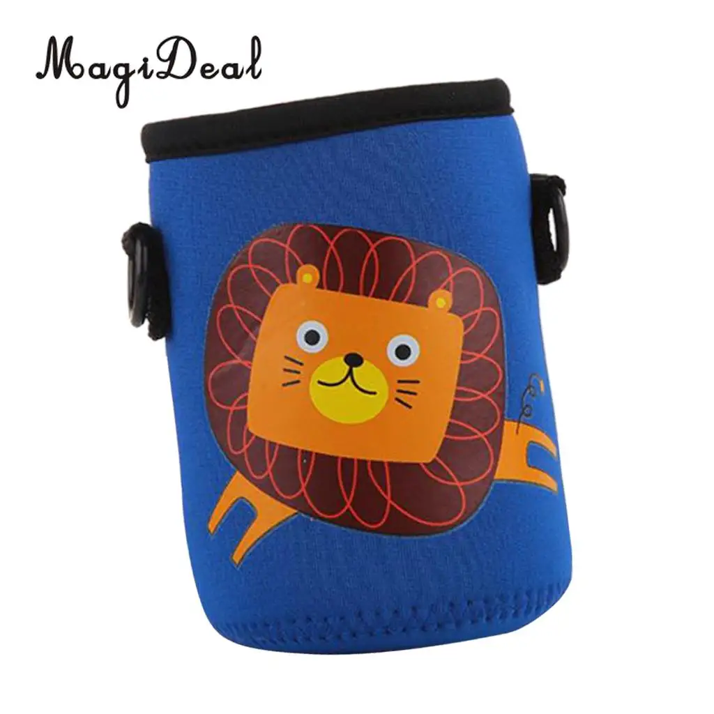 MagiDeal Insulated Water Bottle Sleeve Cartoon Animal Drink Bottle Covers Kids - Build-in Carrying Strap