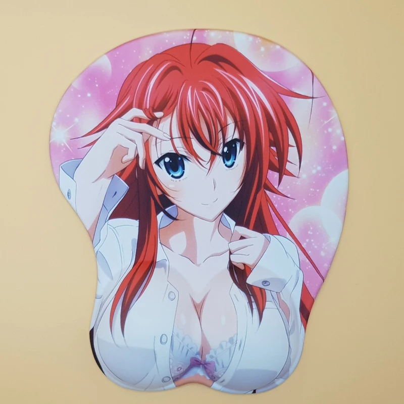 Большая школа DXD-Rias Аниме Сексуальная девушка 3D груди игровые коврики для мыши с силиконовым гелем подставка для запястья