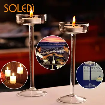 

Romantic Creative Goblet Designed Glass Crystal Tea Light Candle Holder Party Crystal Candelabra Christmas Candle Holder WZF158