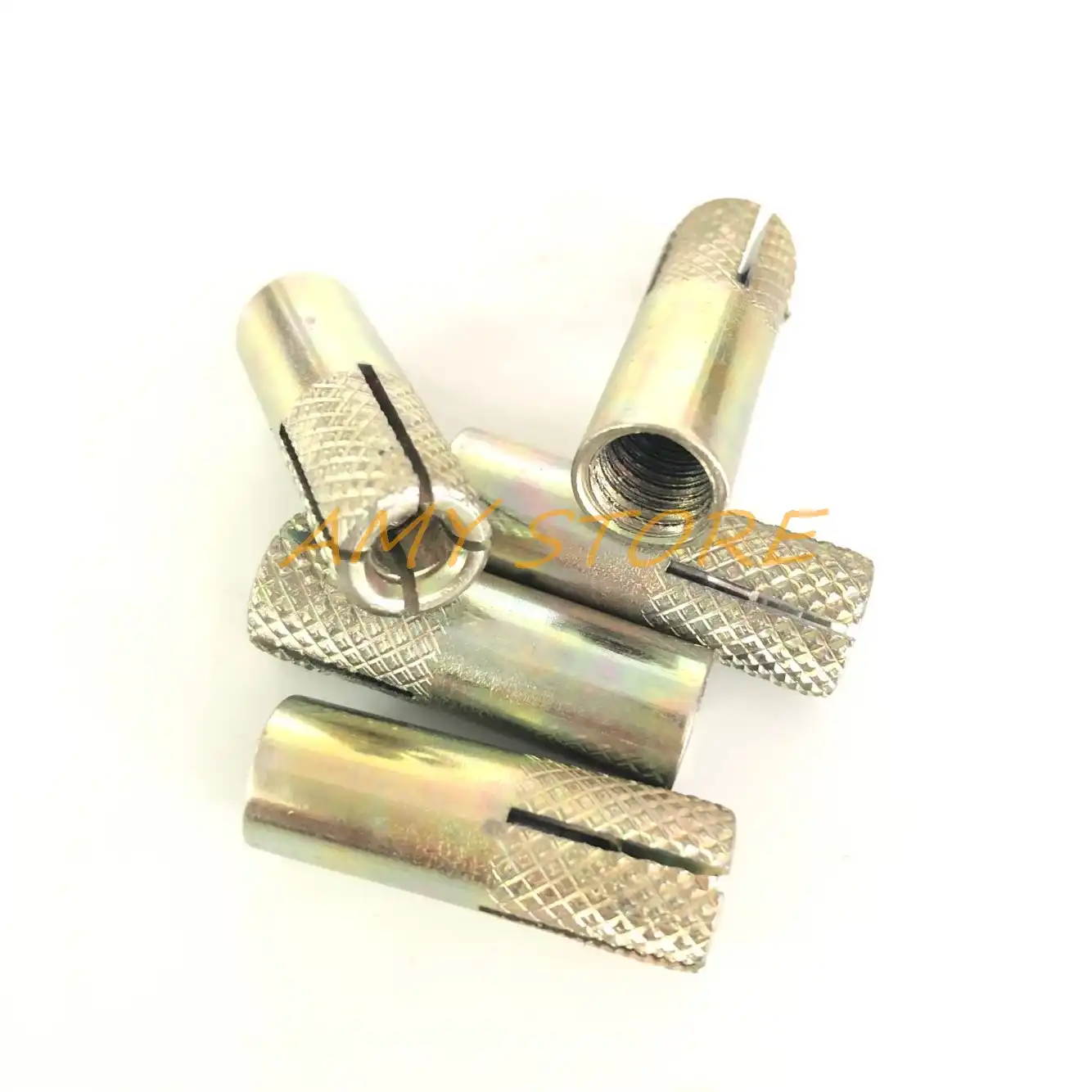 5PCS 28mm Long Metal M8 Threaded Expansion Bolt Sleeve Anchors Screw