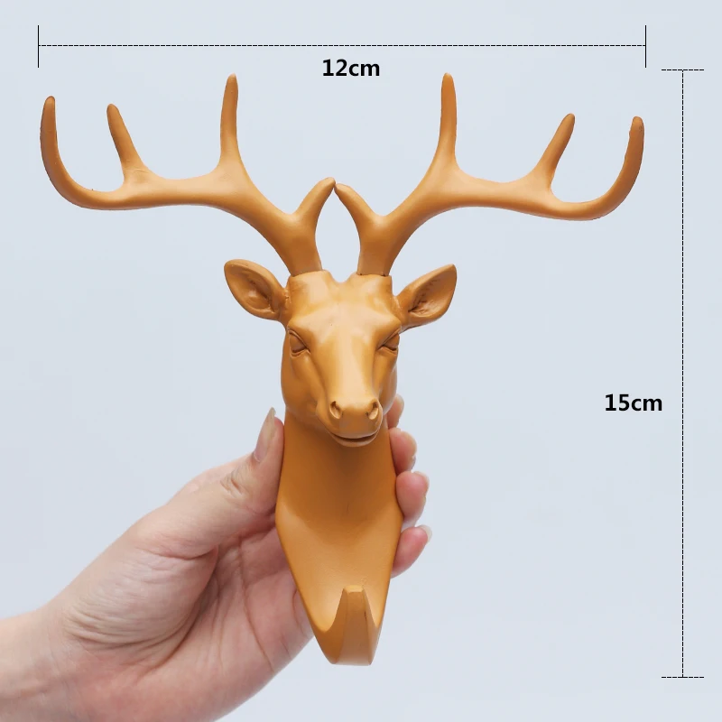 1 piece special orange deer head coat hanger hooks for bags on the wall Roogo house decoration