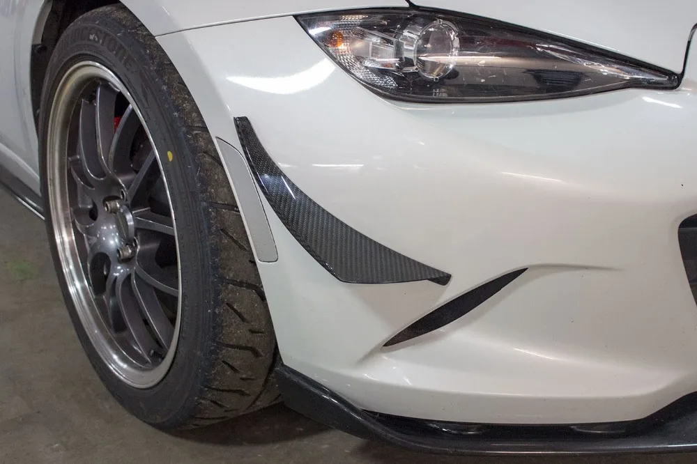 Автомобильные аксессуары MX5 углеродного волокна Решетка переднего бампера Verus Стиль глянцевое покрытие VE ND сбоку сплиттер части для Mazda MX5 Miata ND