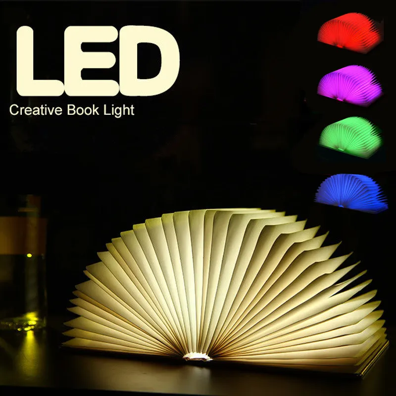 Складной 5 Цвета RGB LED Ночник Luminaria Забронировать Столик Лампа сна Ребенка Домой