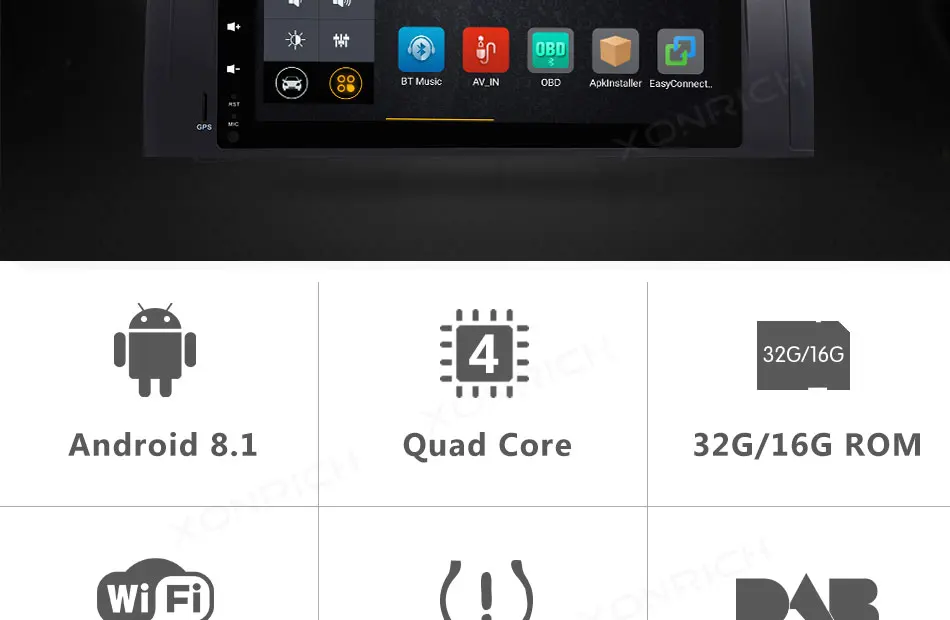 Flash Deal Xonrich Car Multimedia Player 1 Din Android 8.1 GPS Radio For BMW E39 BMW X5 E53 M5 2002-2007Navigation Stereo Head Unit Wifi 4G 1
