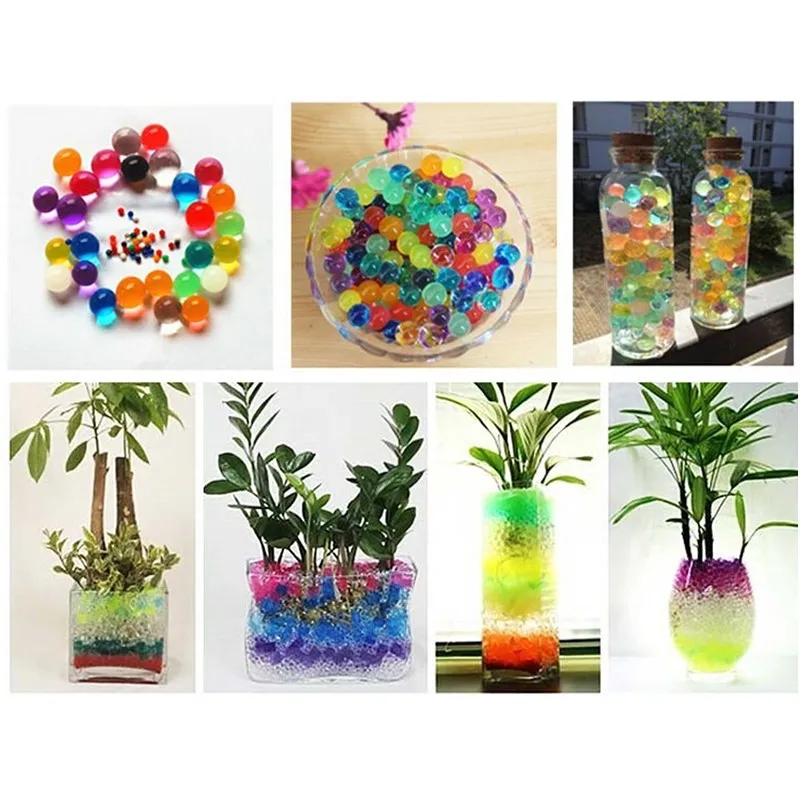 7-8mm 10000Pcs Colored soft crystal water paintball gun bullet grow water beads grow balls water gun toy for childs gifts