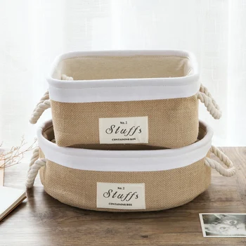 

Home furniture Japanese style fabric collection basket sundry box snack box toy basket