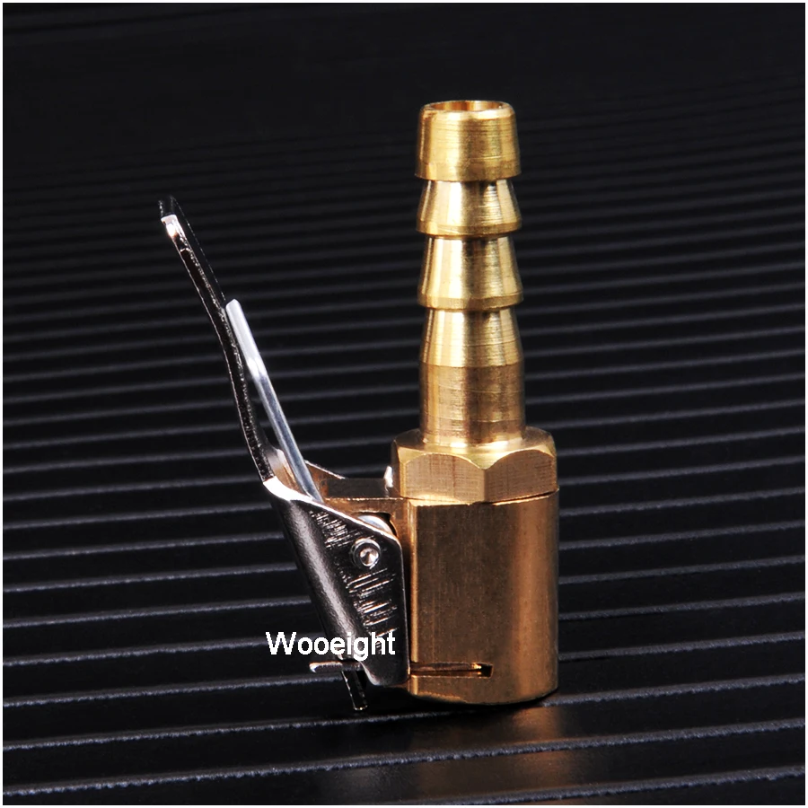 1PC 8mm Car Auto Brass Wheel Tire Air Chuck Inflator Pump Valve Clip Clamp Connector Adapter Tire Valve Inflator Chuck Lengthen (8)