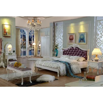 

Luxury Newest design High back double big bed European style bedroom furniture