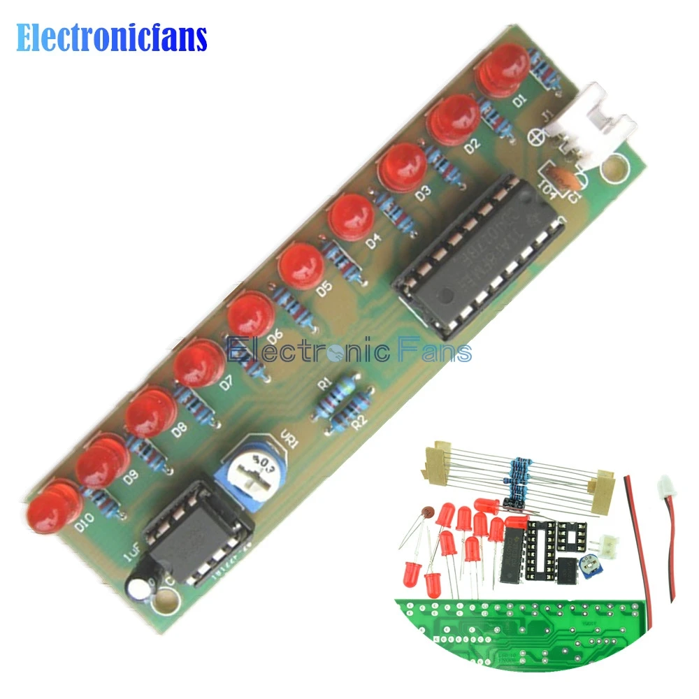 

NE555 + CD4017 Practice Learing Kits LED Flashing Lights Module Electronic Suite LSD-10 3-4.5V DIY For Arduino