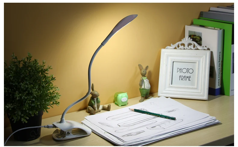 Desk lamp- USB- led- Ta-ble Lamp- 14 LED Table lamp with Clip Bed- Reading book Night Light- LED- Desk lamp 6