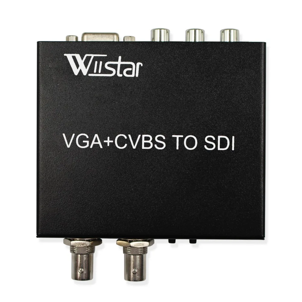 Конвертер Wiistar VGA + CVBS в SDI адаптер 3RCA поддерживает выход 2 SD HD 3G для ПК HDTV|Кабели VGA| |