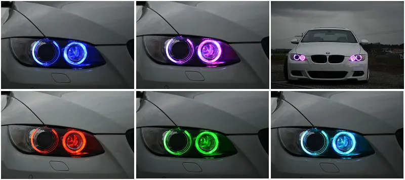 Цветная(RGB) E90 Светодиодный Маркер E90 RGBW Цвет сменить светодиодный Ангельские глазки 24 Вт для BMW 3 серии E90 E91 316d 316i 318d 320i 325i