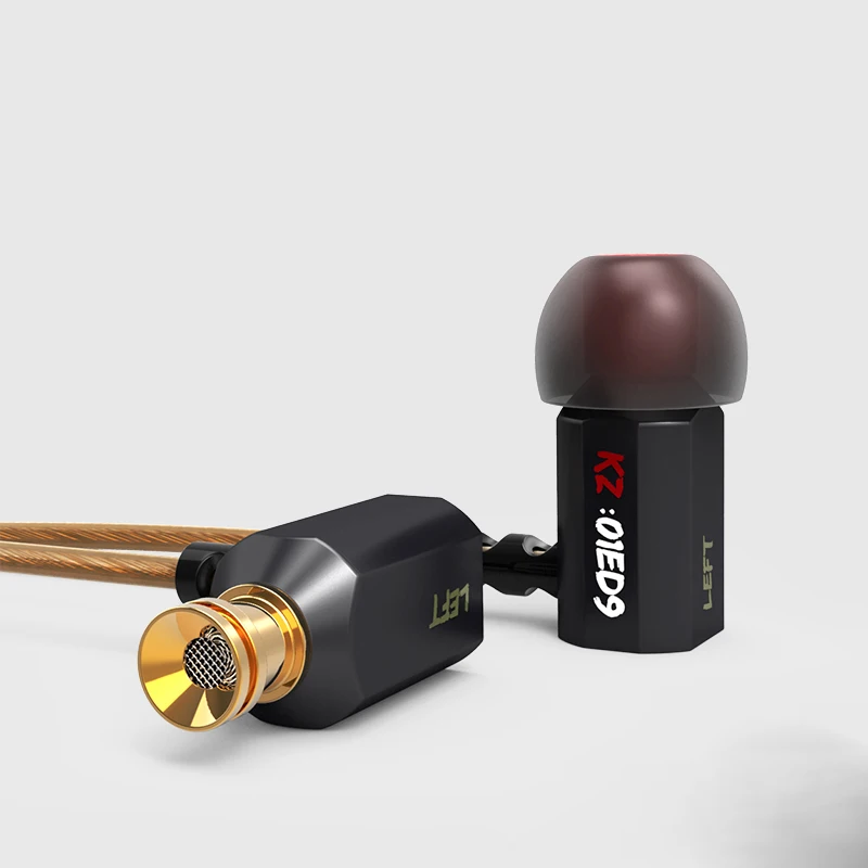 Original KZ ED9 Super Bass In Ear Music Earphone With DJ Earphones HIFI Stereo Earbuds Noise Isolating Sport Earphones With Mic kz ed9 in ear 3 5mm super bass in ear earphones silver