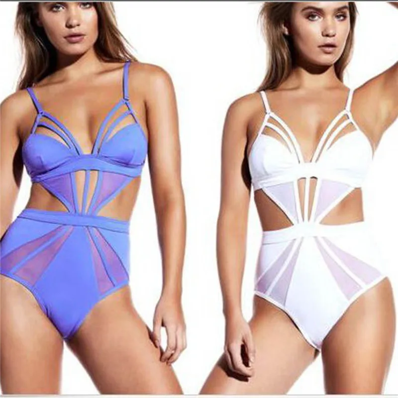 

Daddy Chen One-Piece Suits Bikini Set Polyester Lace Solid Bathing Suit One Piece Swimsuit New Swimwear Women Push Up Bikini Set