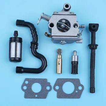 

Carburetor Oil Pump Fuel Oil Line Filter For STIHL MS170 MS180 017 018 MS 170 180 Replace Zama C1Q-S57B w/ Carb Gaskets