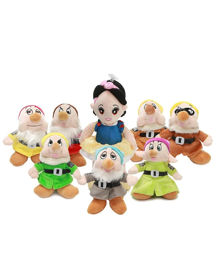 

8pcs/set 18cm The Good Quality Cotton Cute Kid Toy White Snow Princess and The Seven Dwarfs Soft Plush Doll for Funs Gift