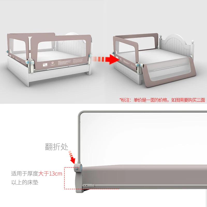 Детское небьющееся ограждение для кровати 68 см Высота Складная стильная кровать 0,9-2 м детская антипробивающаяся прикроватная Защитная перегородка
