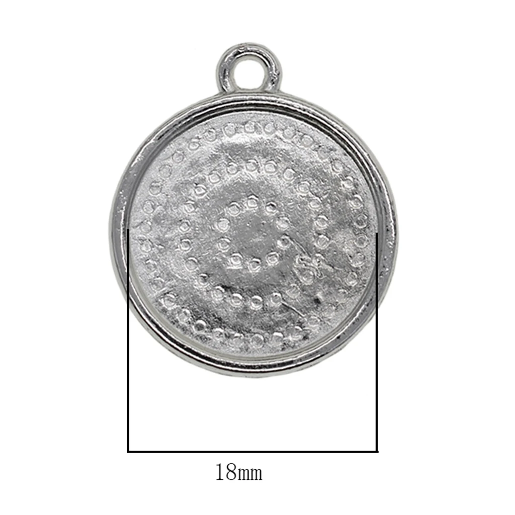 50pcs Round Bezel Pendant Trays Blank Bases Cabochon Settings DIY Jewelry Blank Bezel for Necklace Making