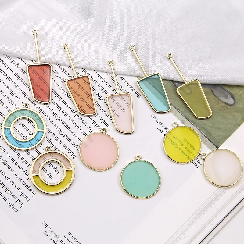 

DIY handmade accessories alloy drop oil fun ice cream fresh splice round earring earpiece material