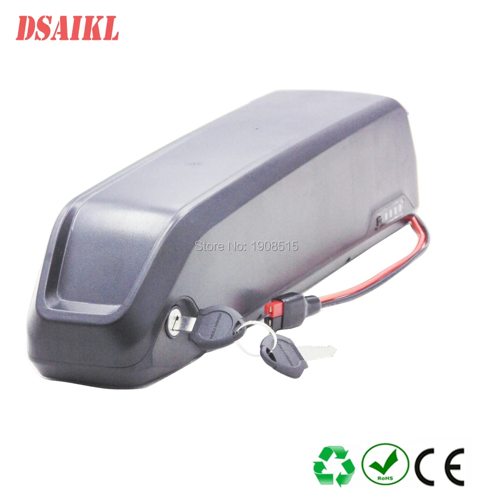 Free shipping 36V 48V 52V tube battery 10Ah 11Ah 12Ah 13Ah 14Ah 15Ah 17A hailong ebike pack with charger