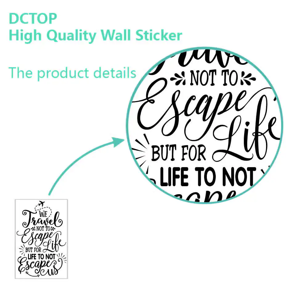 DCTOP Creative Decal Travel Letters Quote Vinyl Wall Sticker Removable  Unique Wall Decor For Living Room Bedroom Home Decor (5)