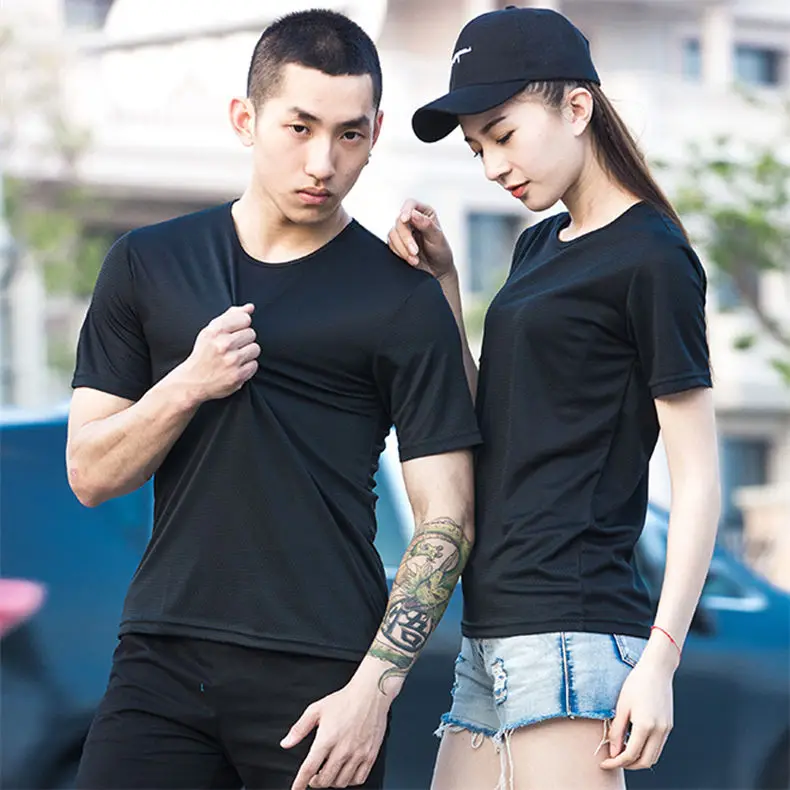 XS-5XL Fast Dry T shirts Men Women Short Male Female Fitness T-Shirts Summer Breathable Hiking Couple Sweat-shirts Man Plus Size 0