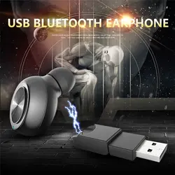 V4.1 в ухо USB мини Беспроводной наушники Невидимый музыка вкладыши автомобильная зарядка Bluetooth наушники для iPhone Samsung Xiaomi Huawei