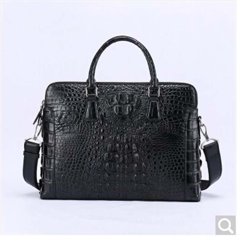 

Gusheng New Thai alligator leather man bag leather crocodile tattoo men's briefcase single shoulder bag business messenger bag