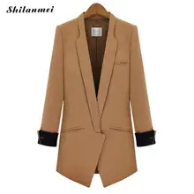 Blazer & Suits 2018 Hot Selling Spring Autumn Women’S Blazers New Fashion Jackets Suit European Style Slim Patchwork Long Blazer